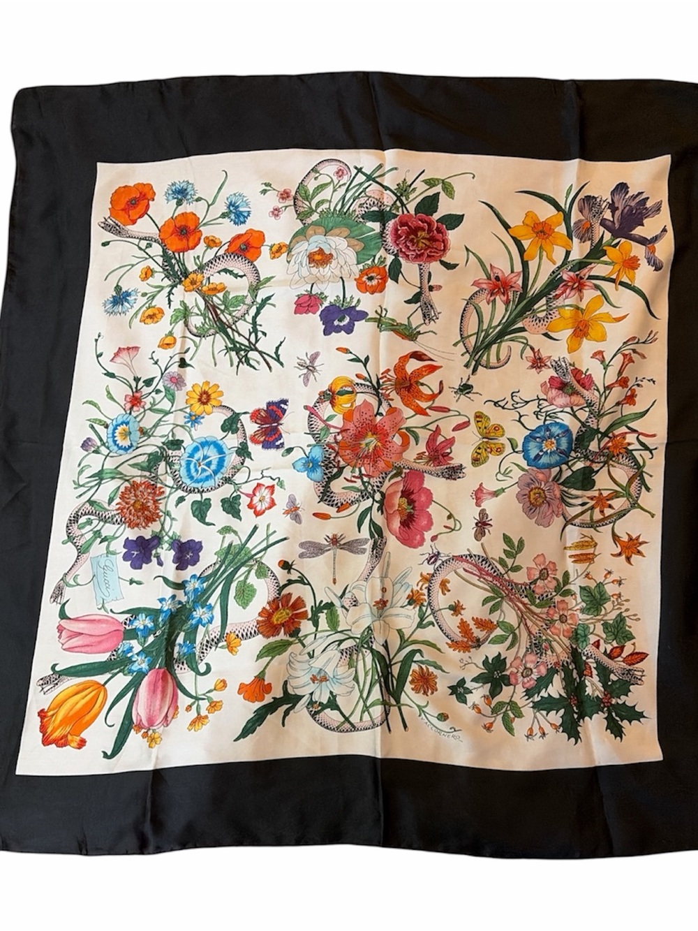 Gucci Flora Snake 100% Silk Scarf - Picture 2 of 16